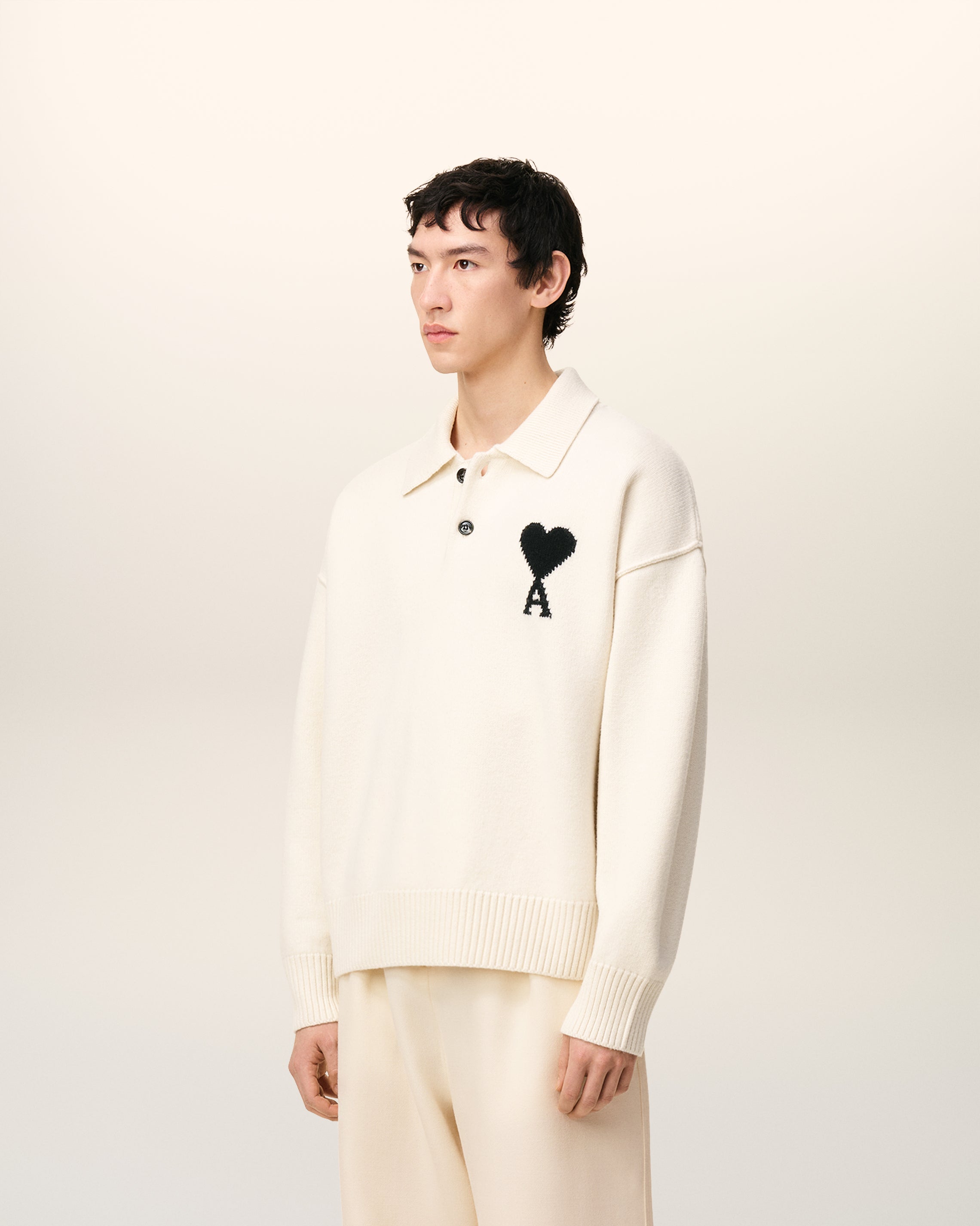Polo Blanc Ami De Coeur En Laine