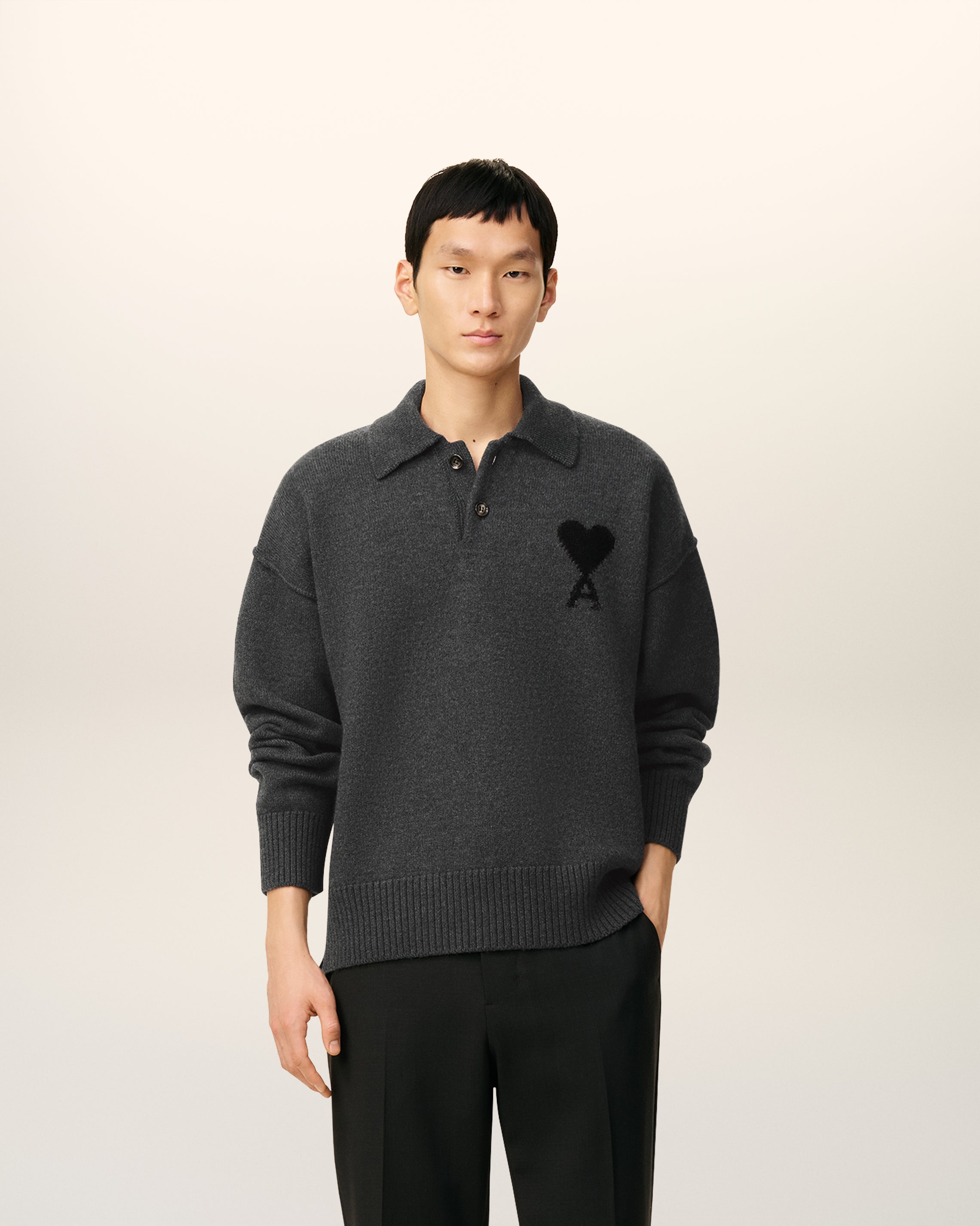 Polo Gris Ami De Coeur En Laine