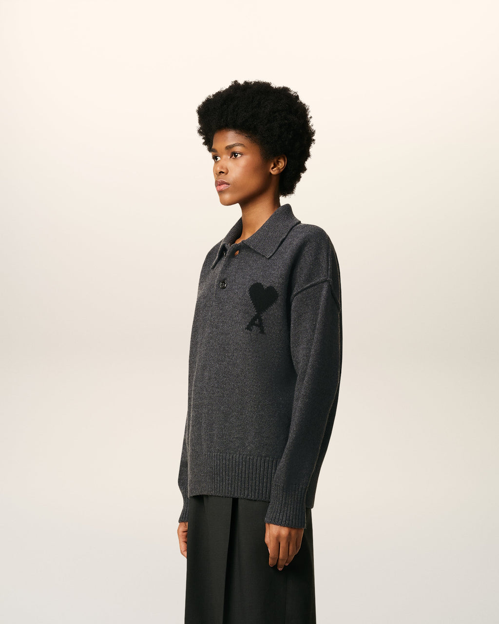 Polo Gris Ami De Coeur En Laine