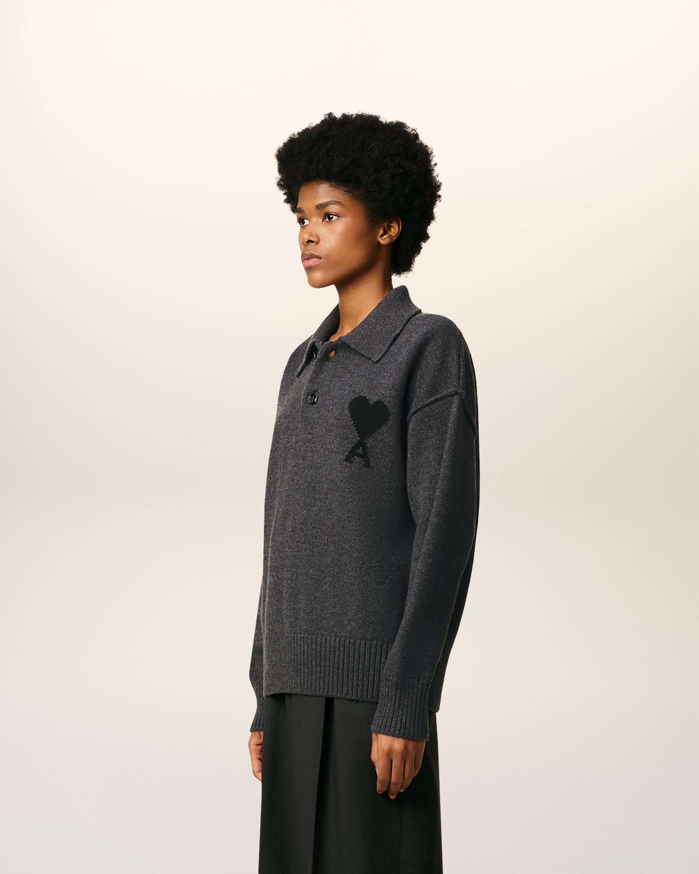 Polo Gris Ami De Coeur En Laine