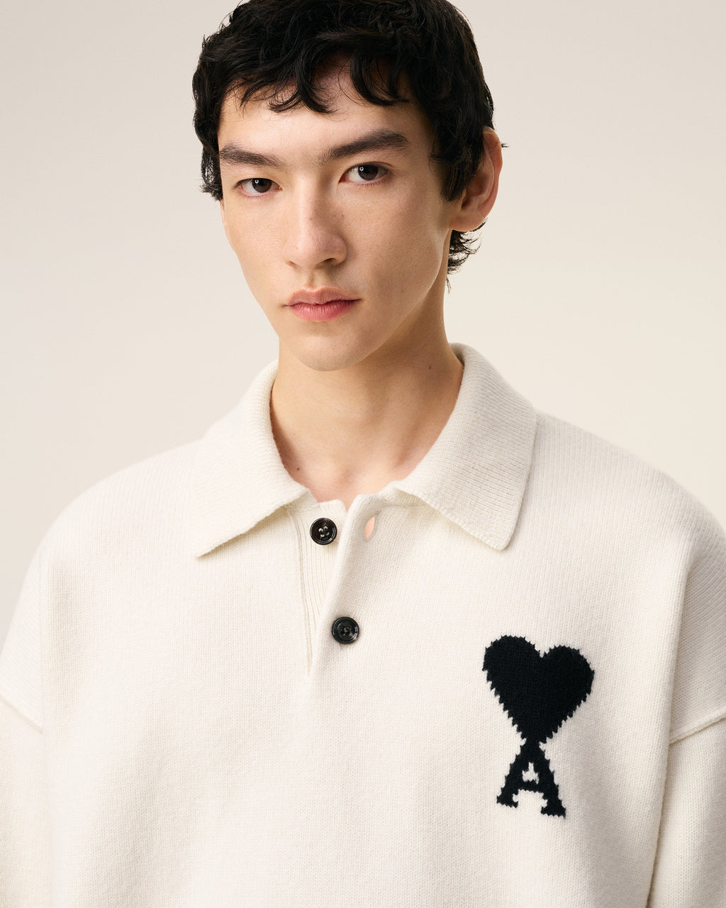 Polo Blanc Ami De Coeur En Laine