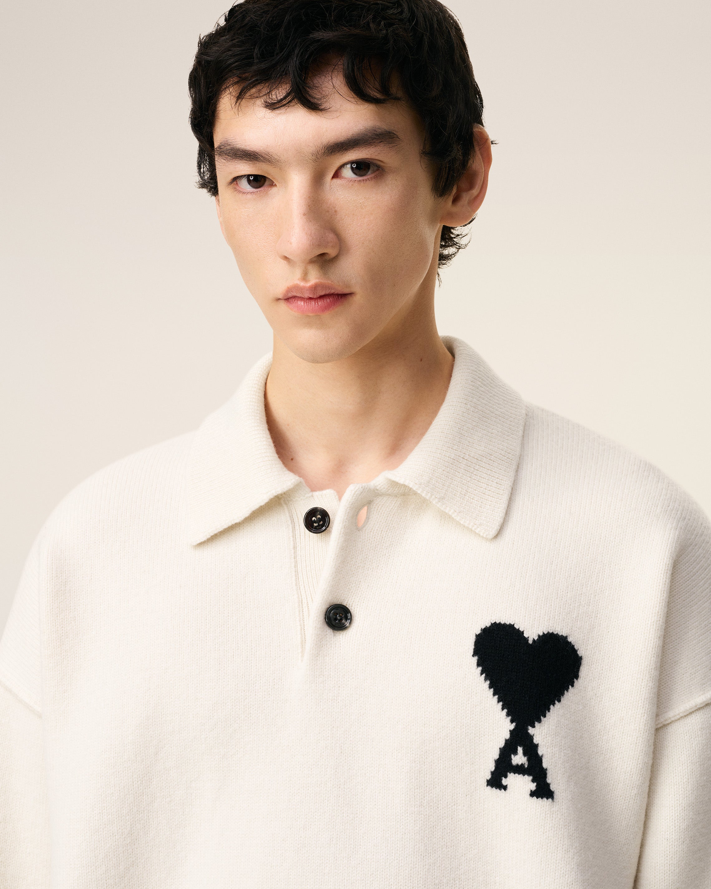 Polo Blanc Ami De Coeur En Laine