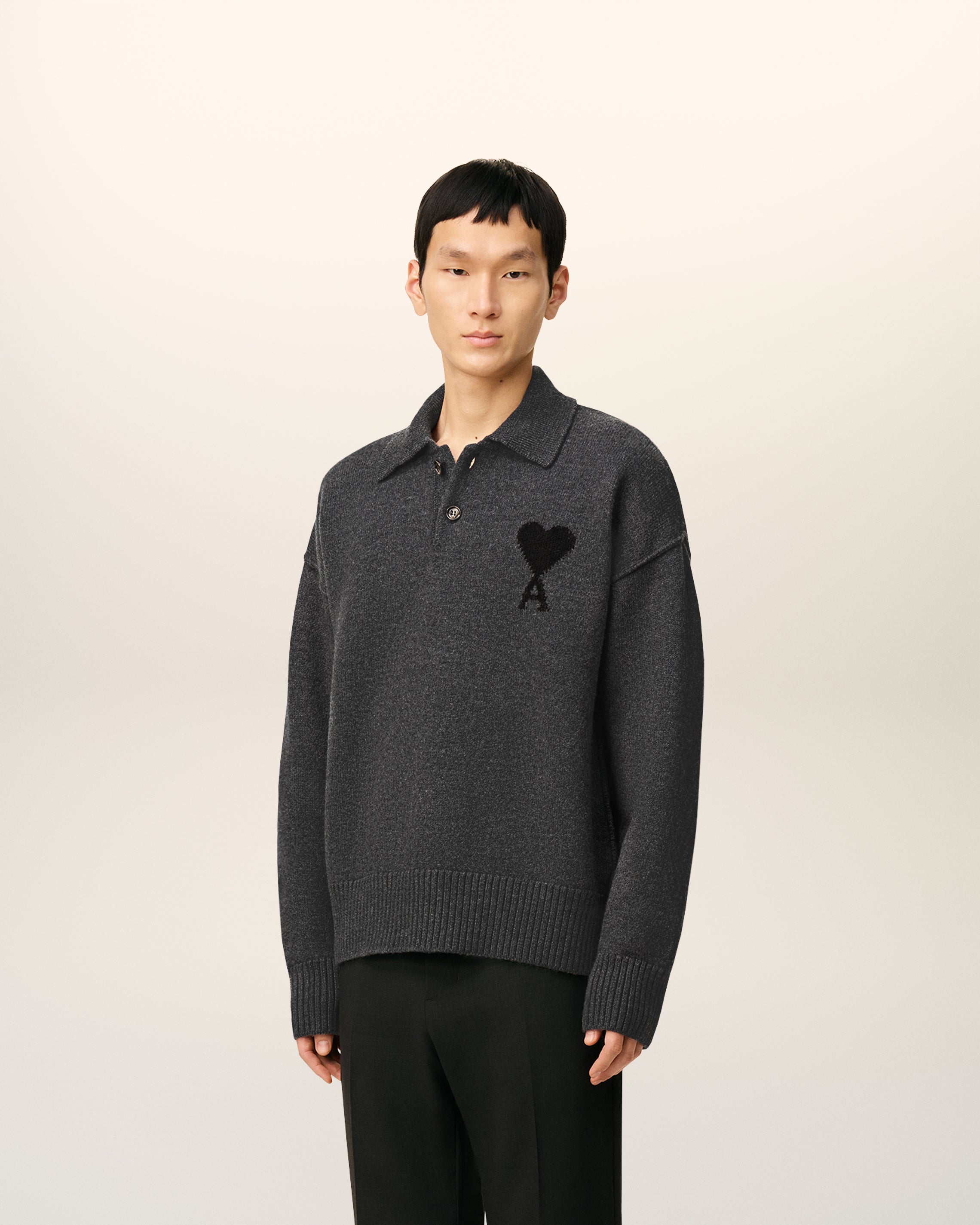 Polo Gris Ami De Coeur En Laine